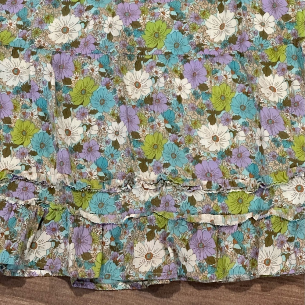 Vineyard Vines Floral Ruffle Tiered Dress in Soleil Ditsy Aqua Size Small - Picture 6 of 10